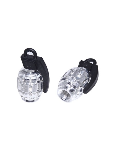 Grenade Valve Caps Chrome Schrader Valve.